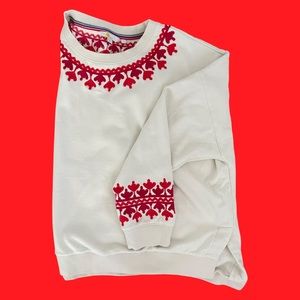 Boden embroidered sweatshirt. Boxy cut. Cotton. Practically new